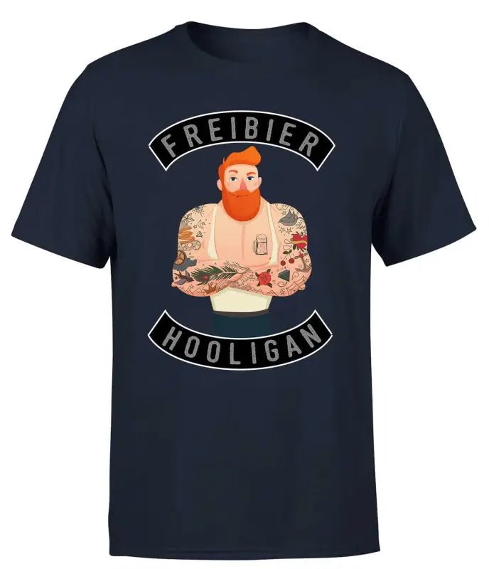 Freibier Hooligan Tattoo Funshirt Statementshirt T-Shirt Herren - tshirtladen - 