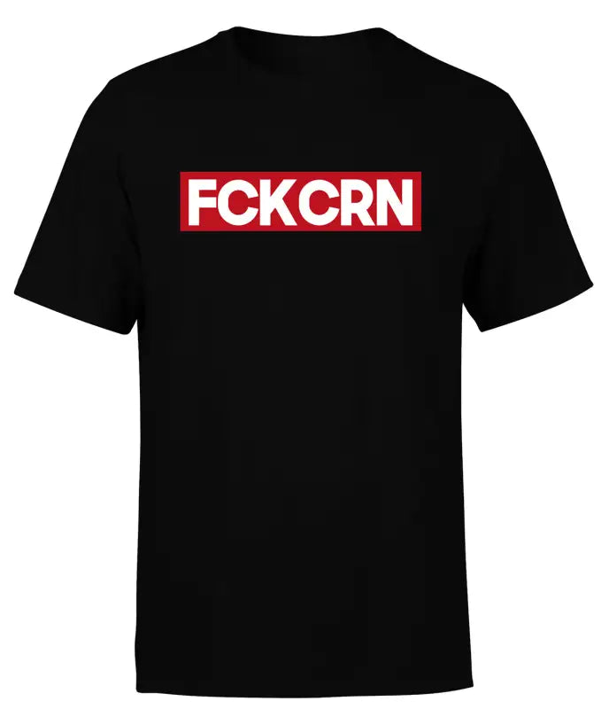 Fuck Corona Statementshirt Red Edition Funshirt T - Shirt Herren - S / Schwarz