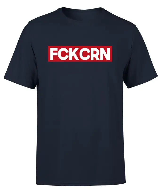 Fuck Corona Statementshirt Red Edition Funshirt T - Shirt Herren - S / Navy