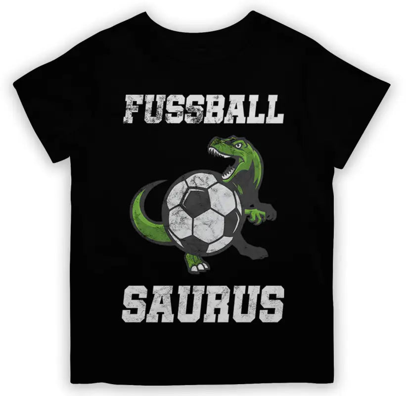 FUSSBALLSAURUS 2.0 Kinder Fußball T - Shirt - 110 - 116 / Schwarz
