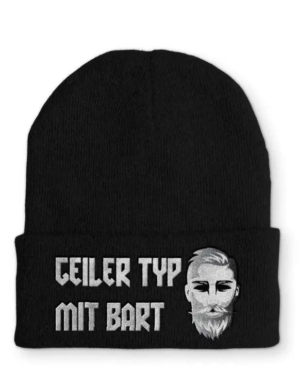 
                      
                        Geiler Typ mit Bart Statement Beanie Mütze Spruch - Black
                      
                    