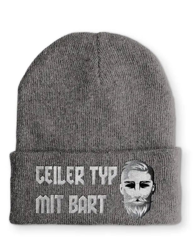 
                      
                        Geiler Typ mit Bart Statement Beanie Mütze Spruch - Grey
                      
                    