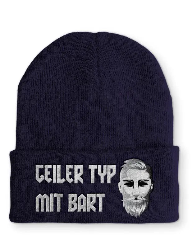 
                      
                        Geiler Typ mit Bart Statement Beanie Mütze Spruch - Navy
                      
                    