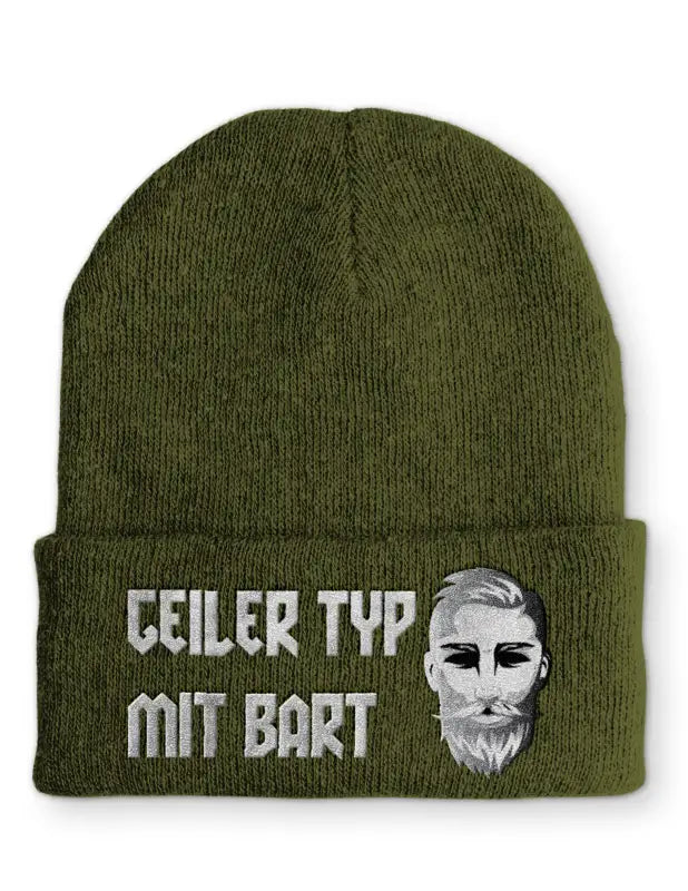 
                      
                        Geiler Typ mit Bart Statement Beanie Mütze Spruch - Olive
                      
                    