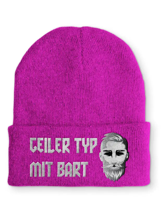 
                      
                        Geiler Typ mit Bart Statement Beanie Mütze Spruch - Pink
                      
                    