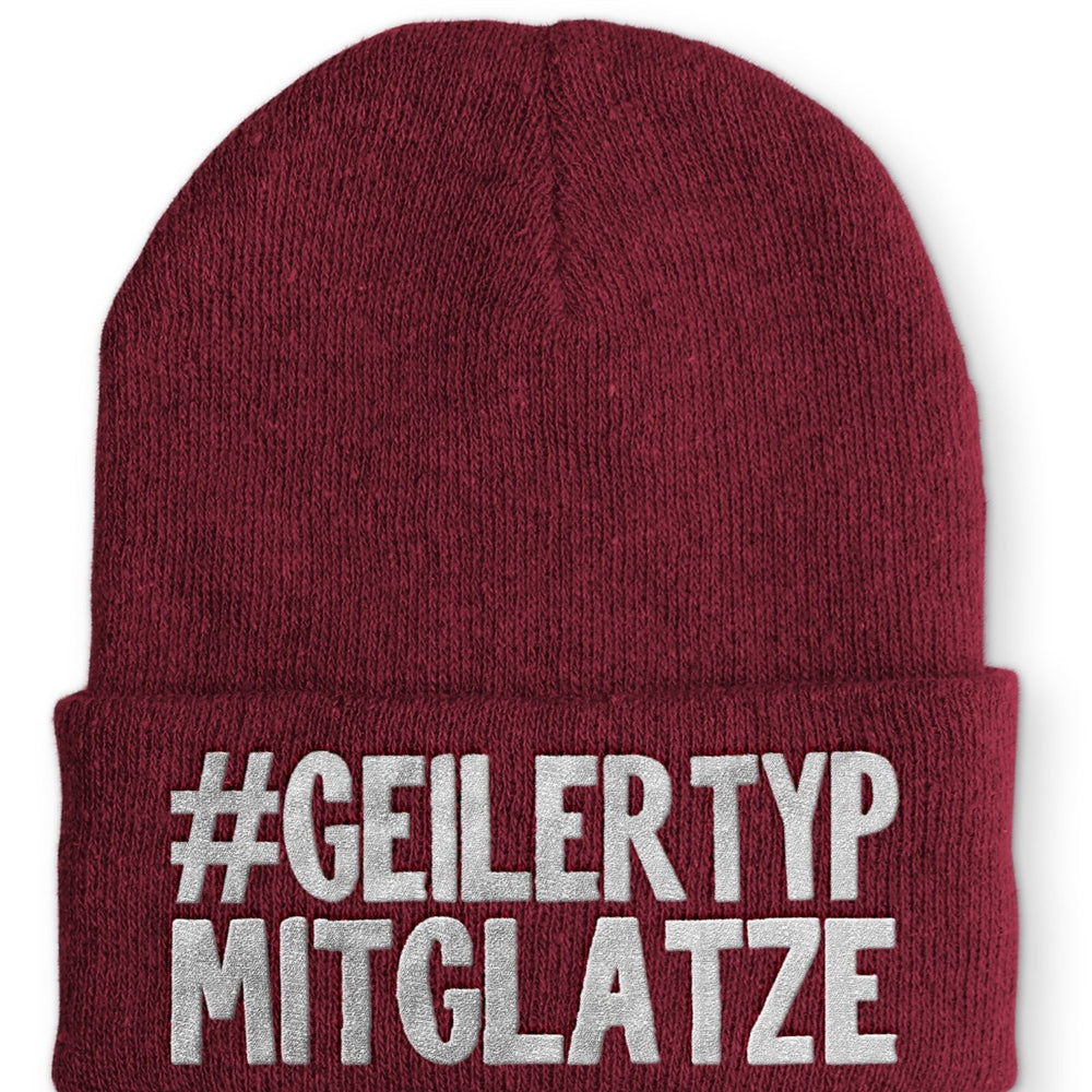 Geiler Typ mit Glatze Beanie Mütze mit Spruch - tshirtladen - Mütze