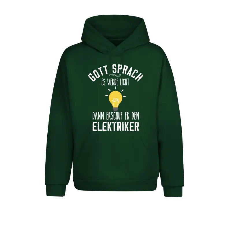 
                      
                        Gott sprach es werde Licht dann erschuf er den Elektriker Handwerker Hoodie Unisex - XS / Dark Green
                      
                    