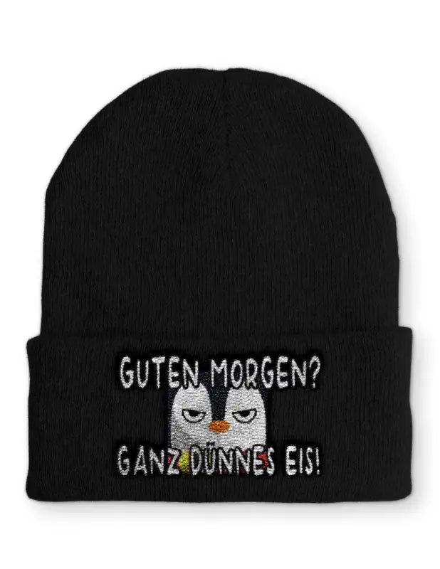 
                  
                    Guten Morgen? Ganz dünnes Eis! Beanie Wintermütze Mütze mit Spruch - tshirtladen - 
                  
                