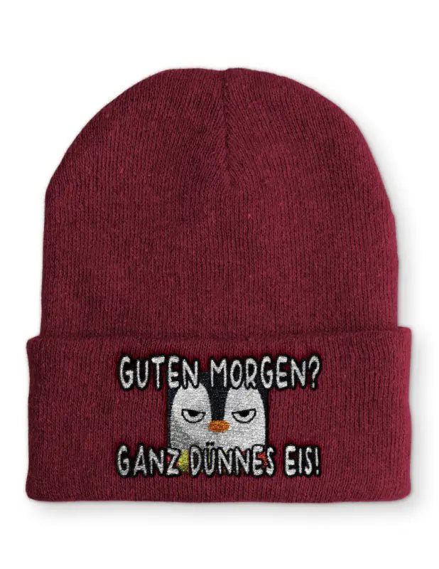 
                  
                    Guten Morgen? Ganz dünnes Eis! Beanie Wintermütze Mütze mit Spruch - tshirtladen - 
                  
                