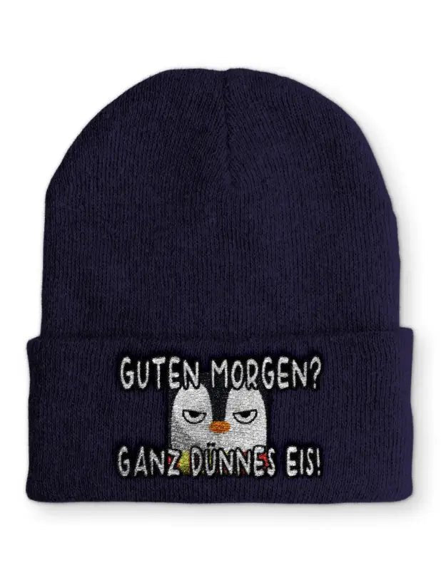 
                  
                    Guten Morgen? Ganz dünnes Eis! Beanie Wintermütze Mütze mit Spruch - tshirtladen - 
                  
                