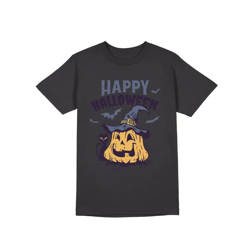 Happy Halloween Herren Unisex T - Shirt - S / Dunkelgrau