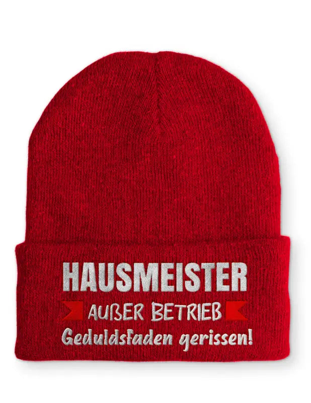 
                      
                        Hausmeister Außer Betrieb Geduldsfaden gerissen! Statement Beanie Mütze mit Spruch - Rot
                      
                    