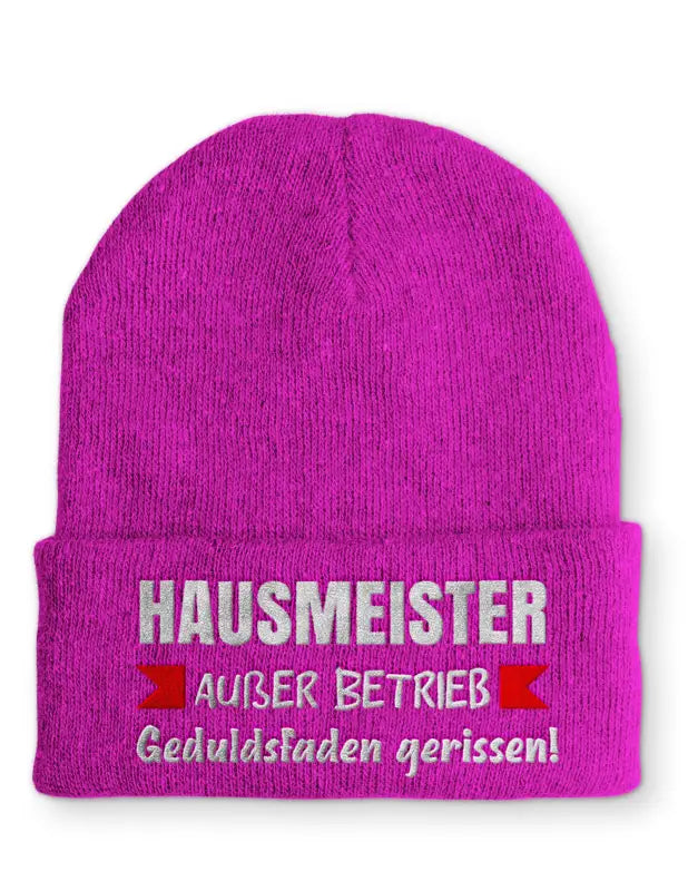 
                      
                        Hausmeister Außer Betrieb Geduldsfaden gerissen! Statement Beanie Mütze mit Spruch - Pink
                      
                    