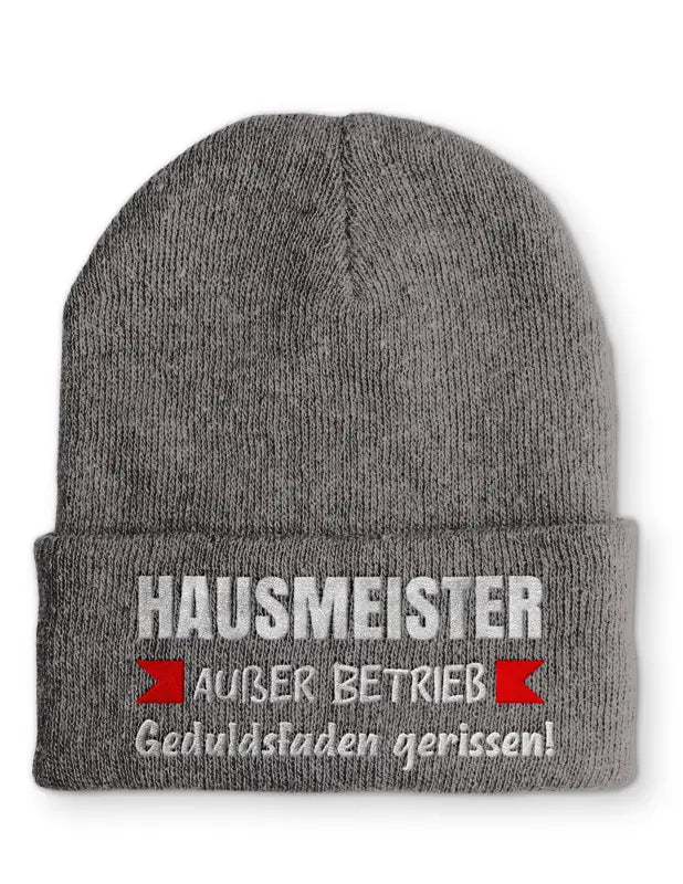 
                      
                        Hausmeister Außer Betrieb Geduldsfaden gerissen! Statement Beanie Mütze mit Spruch - Grey
                      
                    