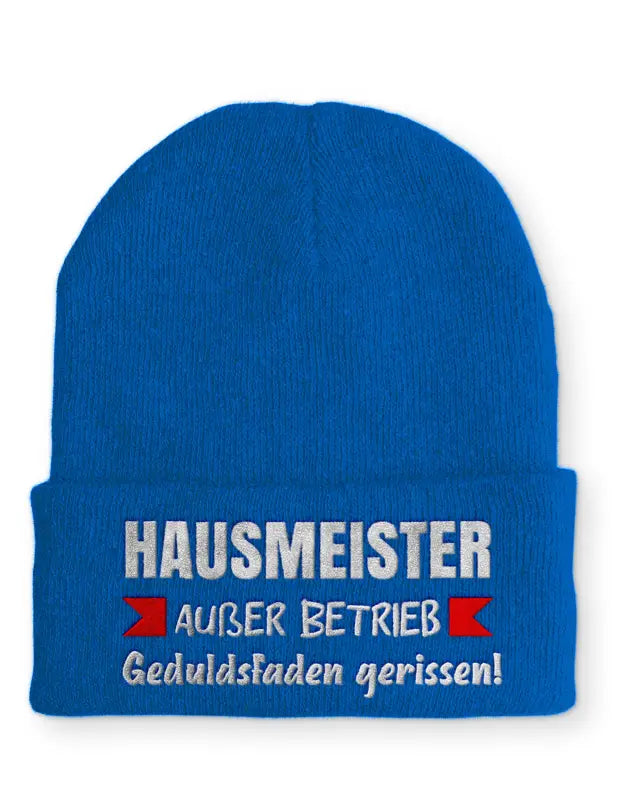 
                      
                        Hausmeister Außer Betrieb Geduldsfaden gerissen! Statement Beanie Mütze mit Spruch - Royal
                      
                    