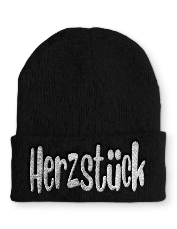 
                  
                    Herzstück Wintermütze Spruchmütze Beanie perfekt für die kalte Jahreszeit - Schwarz
                  
                