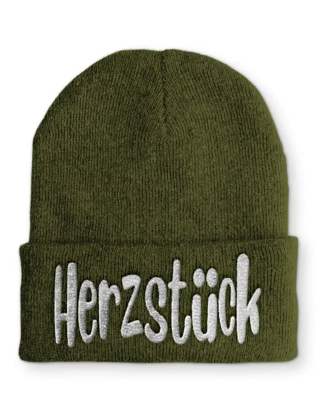 
                  
                    Herzstück Wintermütze Spruchmütze Beanie perfekt für die kalte Jahreszeit - Olive
                  
                