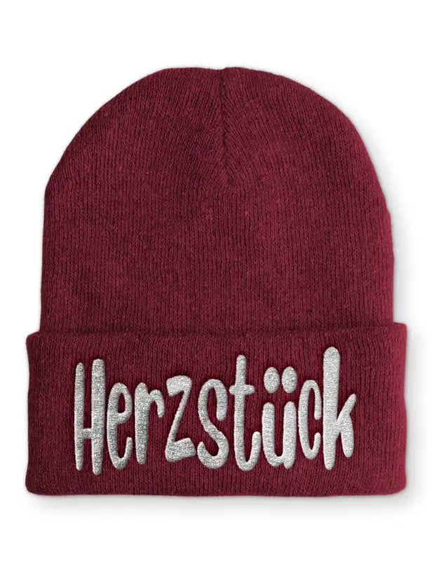 
                  
                    Herzstück Wintermütze Spruchmütze Beanie perfekt für die kalte Jahreszeit - Bordeaux
                  
                