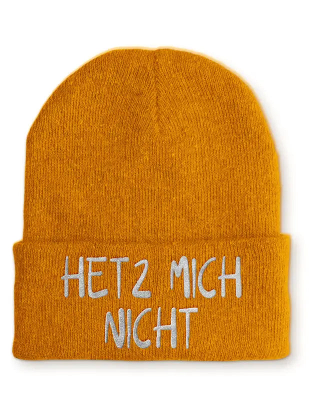 
                      
                        Hetz mich nicht Statement Beanie Mütze mit Spruch - Mustard
                      
                    