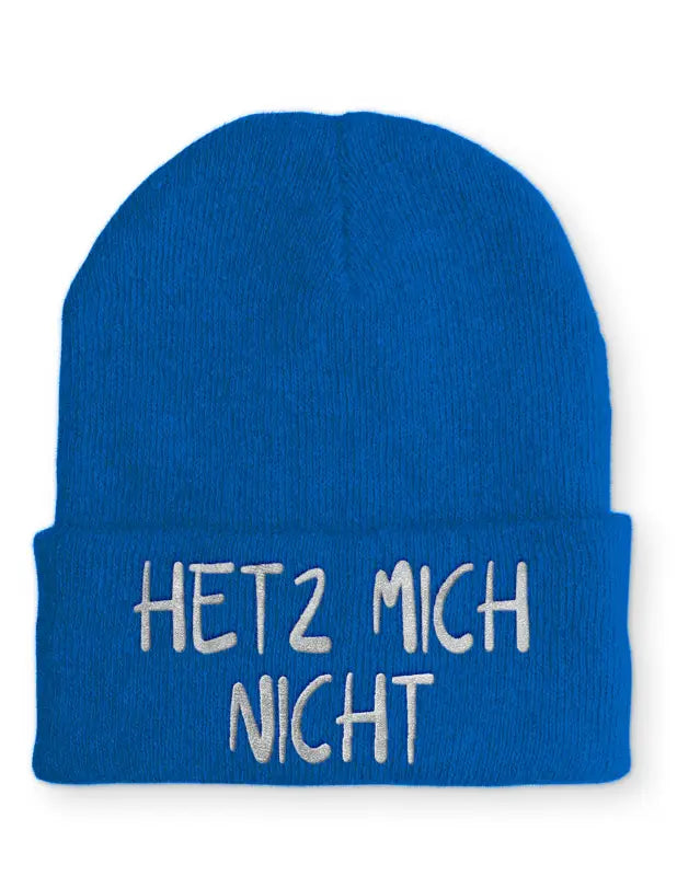 
                      
                        Hetz mich nicht Statement Beanie Mütze mit Spruch - Royal
                      
                    