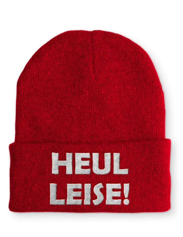 Heul Leise! Statement Mütze mit Spruch - Rot