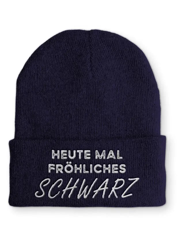 
                      
                        Heute mal fröhliches schwarz Statement Mütze mit Spruch - Navy
                      
                    