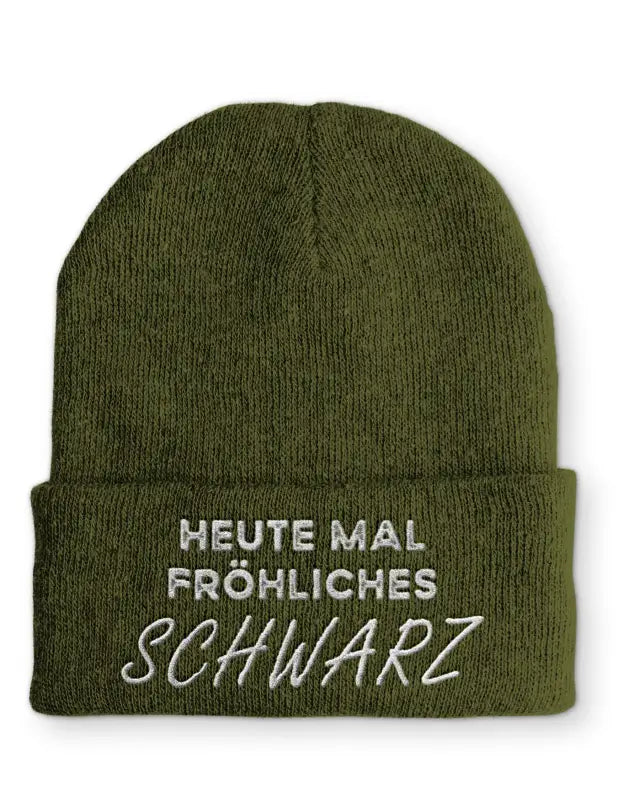 
                      
                        Heute mal fröhliches schwarz Statement Mütze mit Spruch - Olive
                      
                    