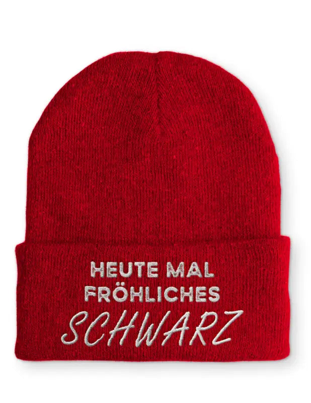 
                      
                        Heute mal fröhliches schwarz Statement Mütze mit Spruch - Rot
                      
                    