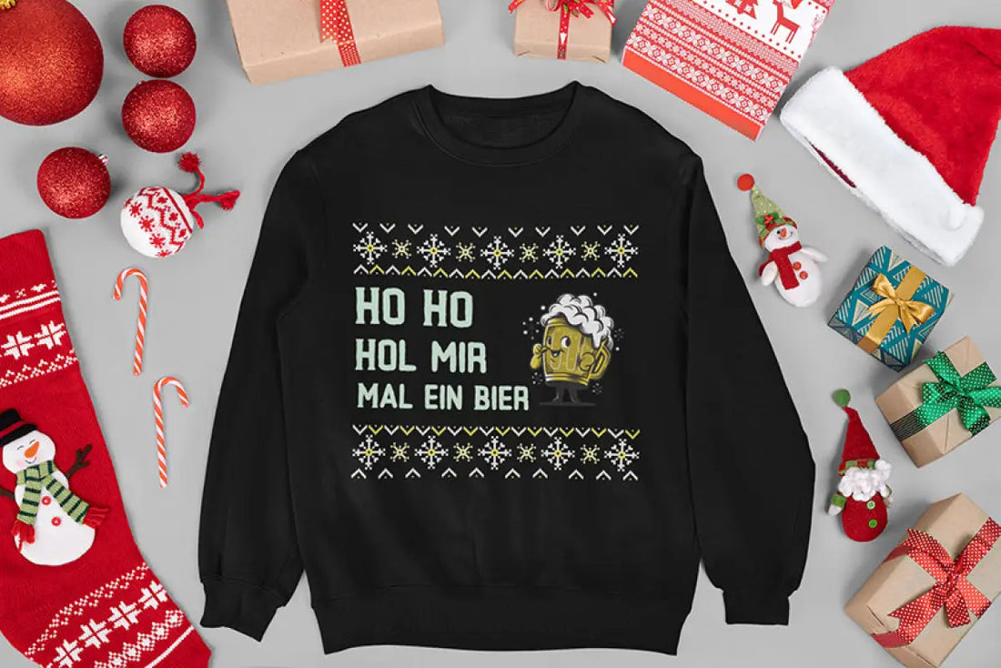 Ho Hol mir mal ein Bierglas Ugly Christmassweater - XS