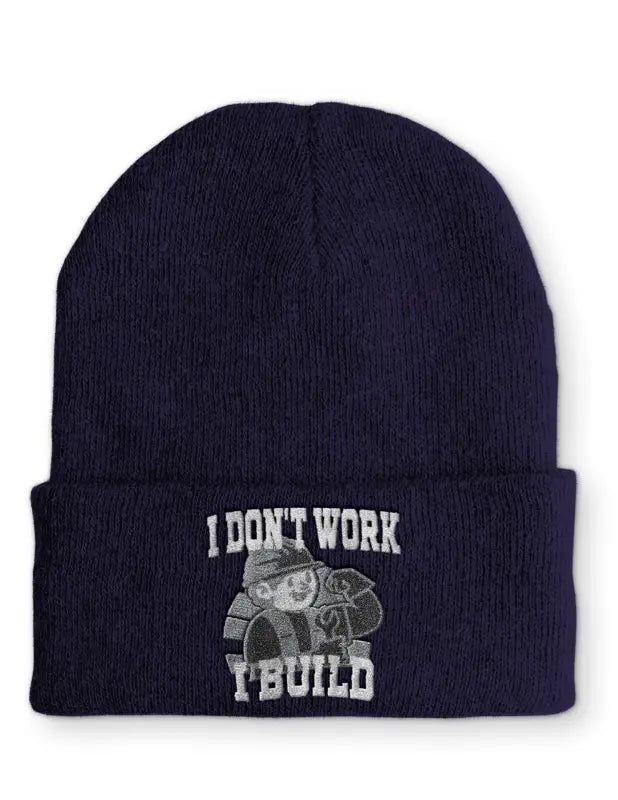 
                      
                        I don´t work build Statement Beanie Mütze mit Spruch - Navy
                      
                    