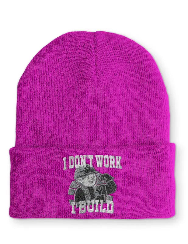 
                      
                        I don´t work build Statement Beanie Mütze mit Spruch - Pink
                      
                    