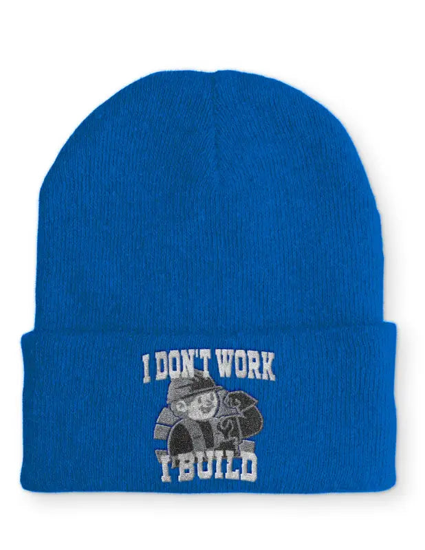 
                      
                        I don´t work build Statement Beanie Mütze mit Spruch - Royal
                      
                    