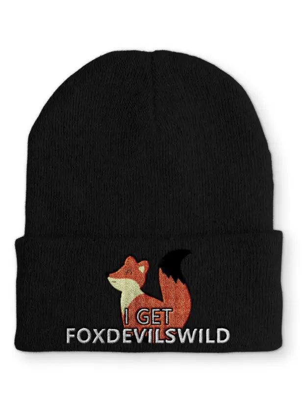I get Foxdevilswild Beanie Statement Mütze mit Spruch - Black