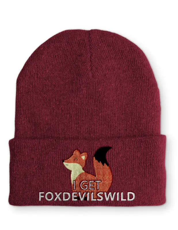 
                      
                        I get Foxdevilswild Beanie Statement Mütze mit Spruch - Bordeaux
                      
                    