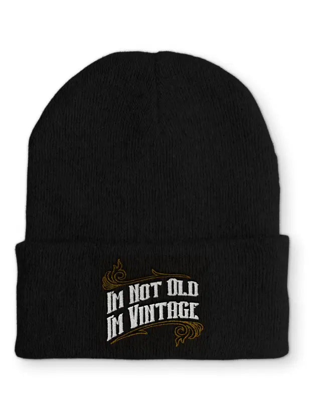 I´m not Old Vintage Mütze Beanie perfekt für die kalte Jahreszeit - Black