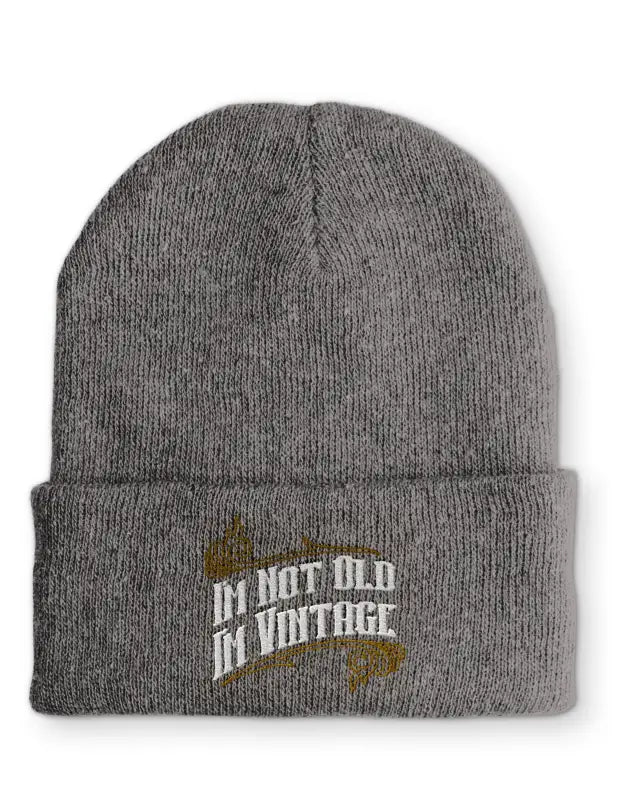 I´m not Old Vintage Mütze Beanie perfekt für die kalte Jahreszeit - Grey