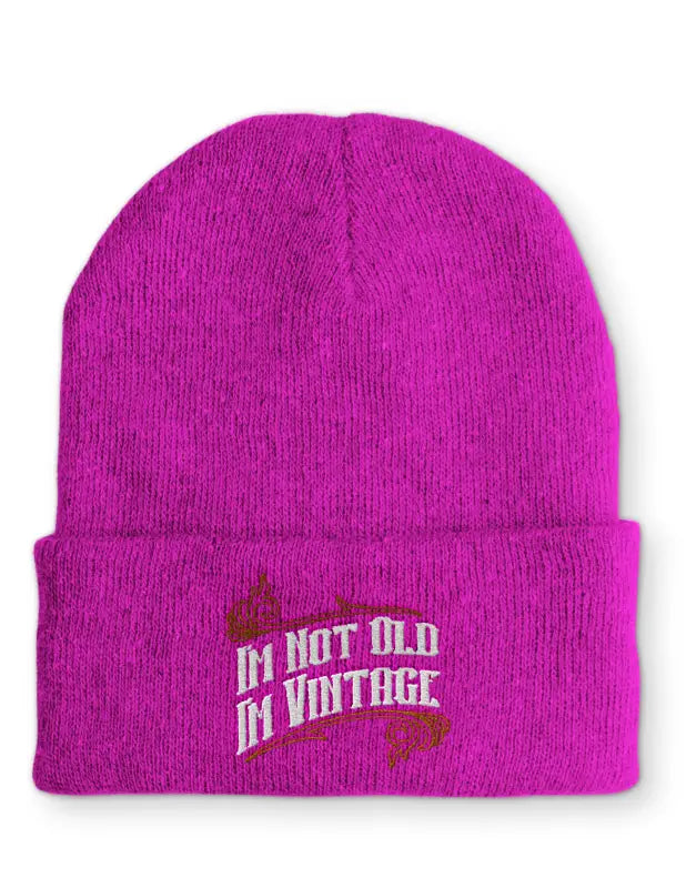 I´m not Old Vintage Mütze Beanie perfekt für die kalte Jahreszeit - Pink