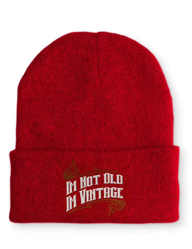 I´m not Old Vintage Mütze Beanie perfekt für die kalte Jahreszeit - Rot