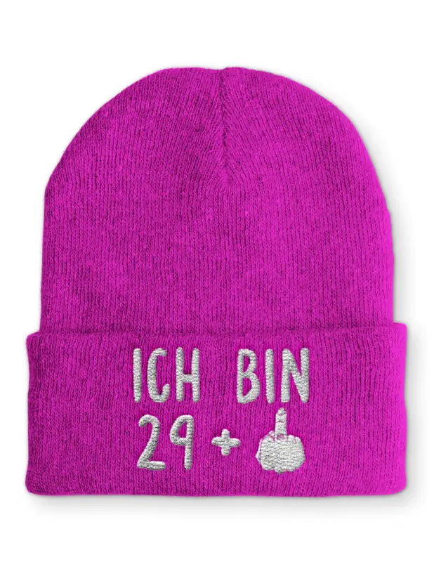 Ich bin 29 + Wintermütze Spruchmütze Beanie perfekt für die kalte Jahreszeit - Pink