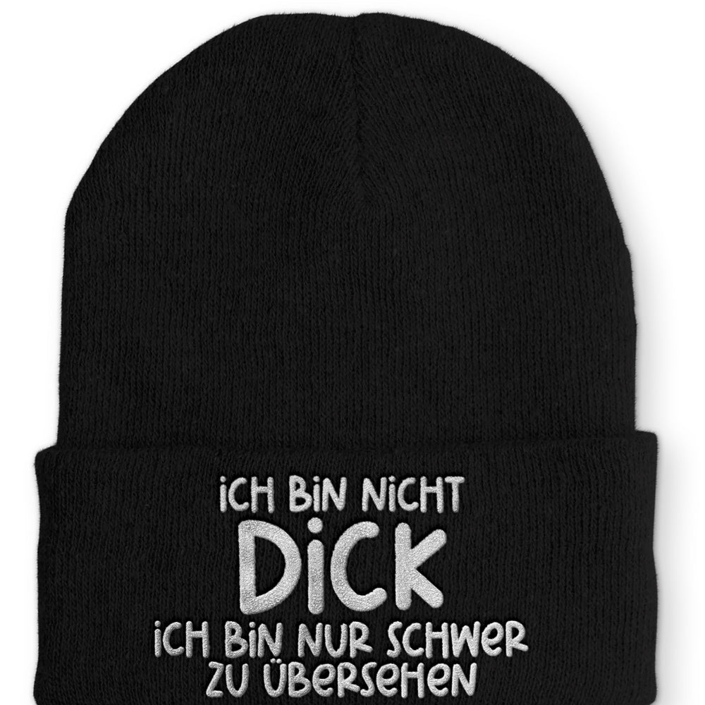 Ich bin nicht dick Beanie Mütze mit Spruch - Black - Mütze