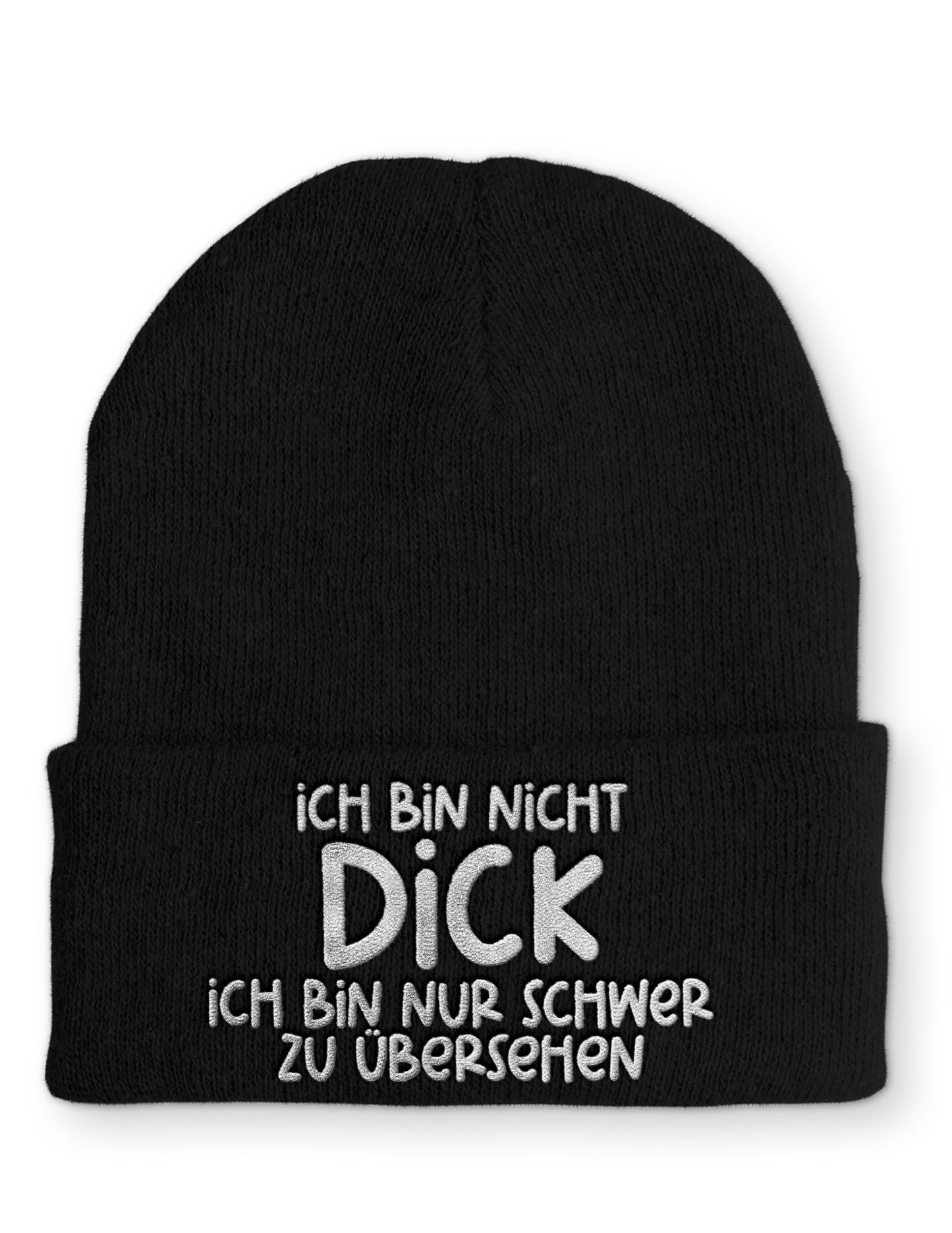 Ich bin nicht dick Beanie Mütze mit Spruch - Black - Mütze