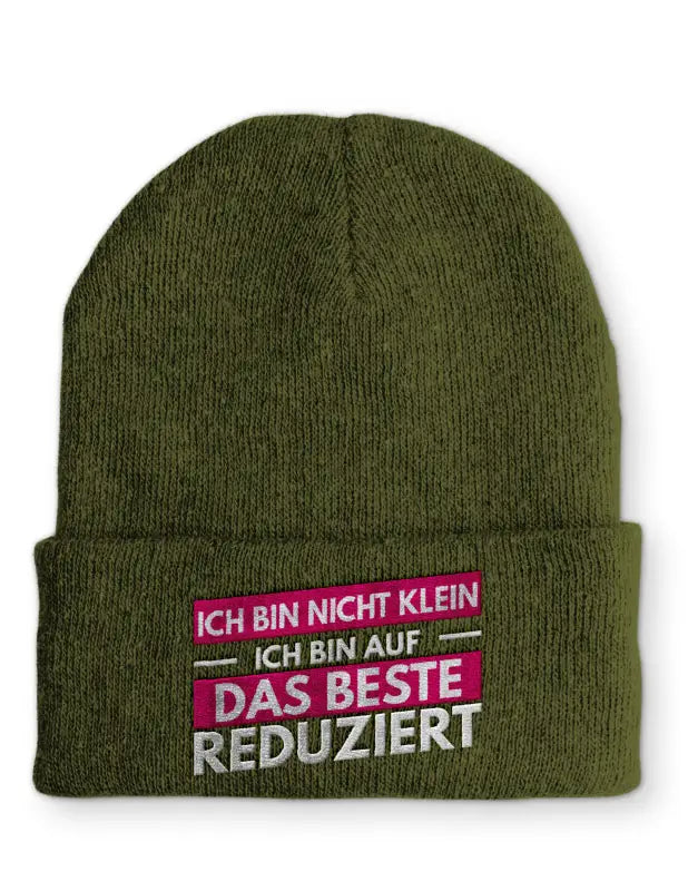 
                      
                        Ich bin nicht klein auf das Beste reduziert Beanie perfekt für die kalte Jahreszeit - Olive
                      
                    