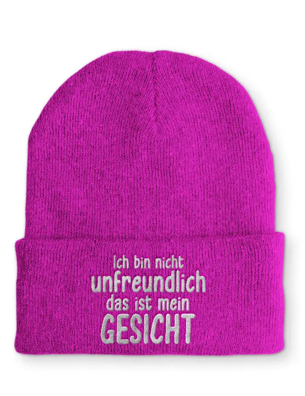 
                      
                        Ich bin nicht unfreundlich das ist mein Gesicht Statement Beanie Mütze mit Spruch - Pink
                      
                    