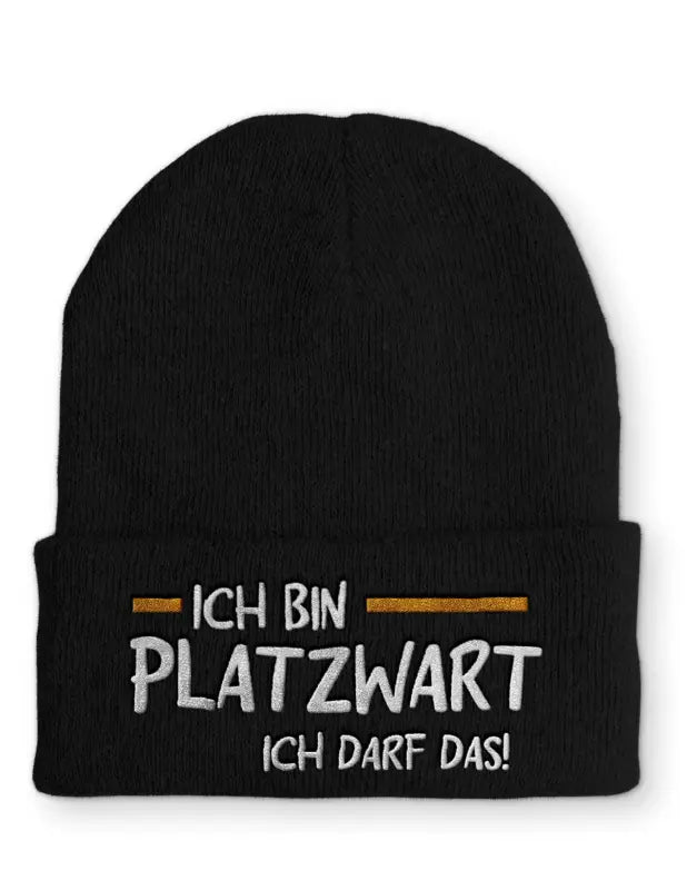 
                      
                        Ich bin Platzwart darf das! Statement Beanie Mütze mit Spruch - Black
                      
                    