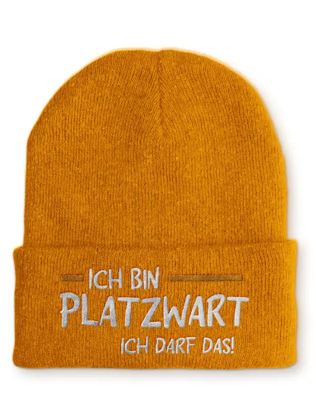 
                      
                        Ich bin Platzwart darf das! Statement Beanie Mütze mit Spruch - Mustard
                      
                    