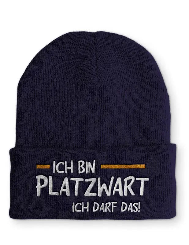 
                      
                        Ich bin Platzwart darf das! Statement Beanie Mütze mit Spruch - Navy
                      
                    