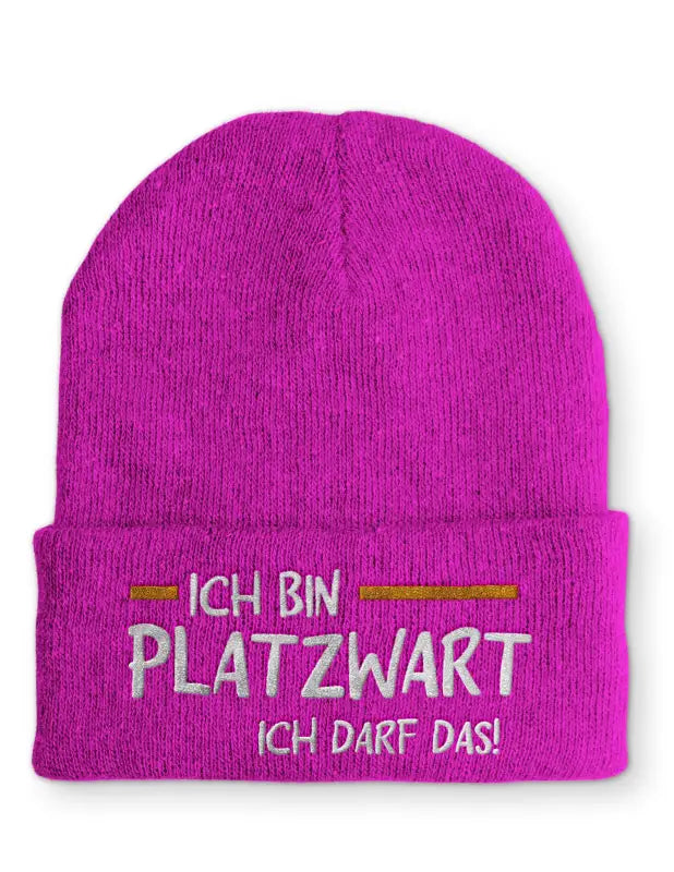 
                      
                        Ich bin Platzwart darf das! Statement Beanie Mütze mit Spruch - Pink
                      
                    