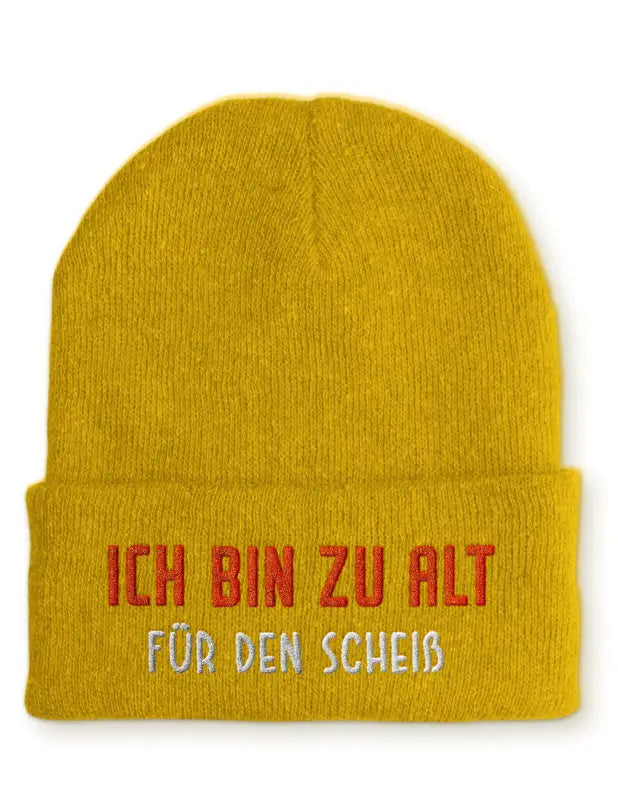 
                      
                        Ich bin zu alt für den Scheiß Statement Beanie Mütze mit Spruch - Mustard
                      
                    