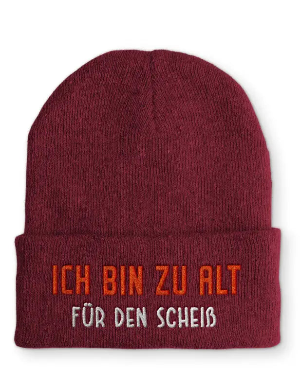 
                      
                        Ich bin zu alt für den Scheiß Statement Beanie Mütze mit Spruch - Bordeaux
                      
                    