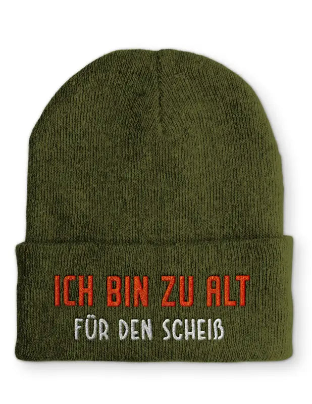 
                      
                        Ich bin zu alt für den Scheiß Statement Beanie Mütze mit Spruch - Olive
                      
                    